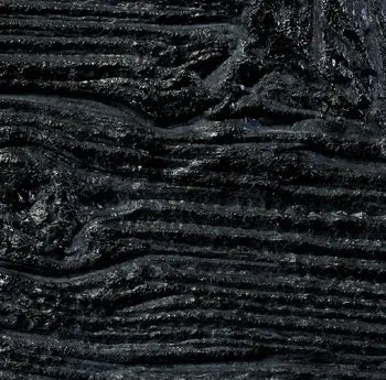 Close-up of textured black fabric with a ribbed pattern