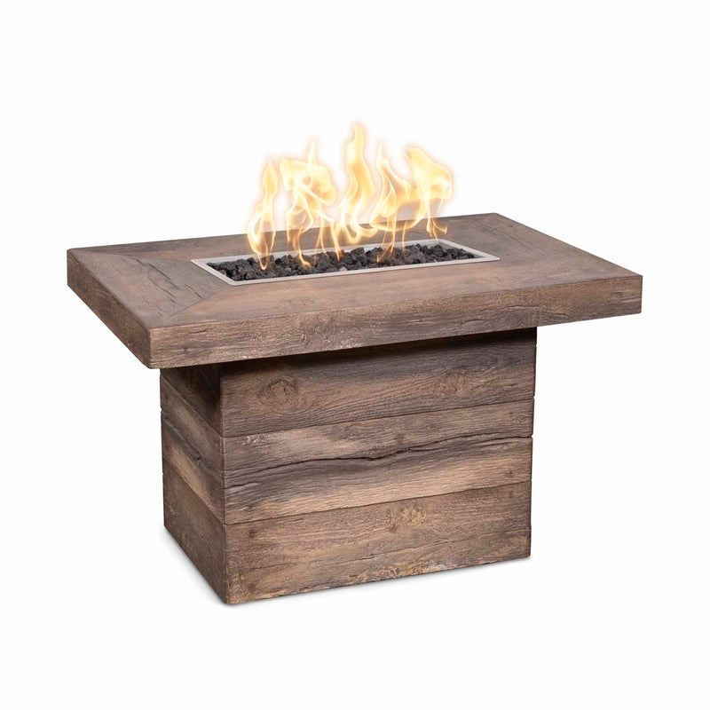 The Outdoor Plus 36" Alberta Fire Table Wood Grain Concrete