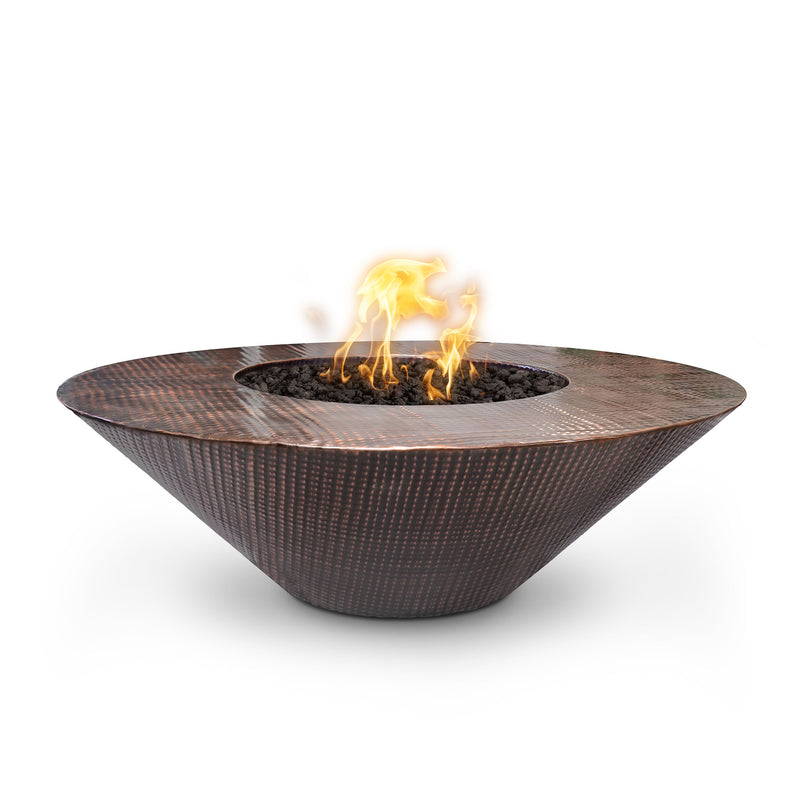 The Outdoor Plus 48" Hammered Copper Cazo Copper Fire Pit – Wide Ledge