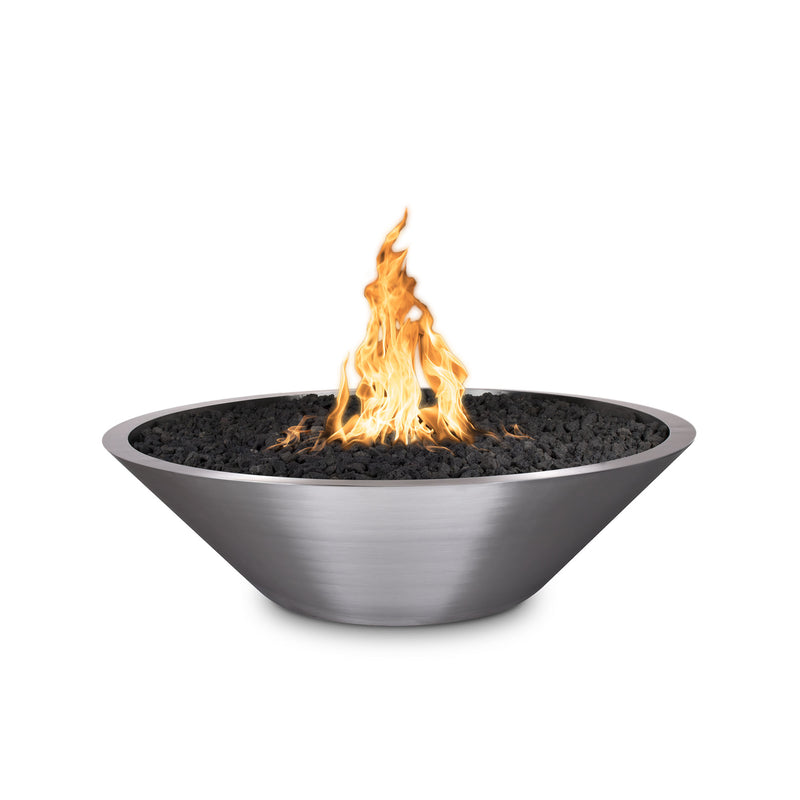 The Outdoor Plus 48″ Stainless Steel Cazo SS Fire Pit – Narrow Ledge