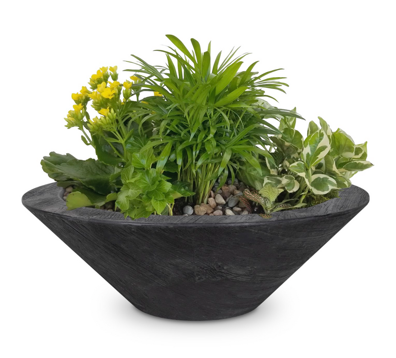 The Outdoor Plus Cazo Wood Grain Planter Bowl