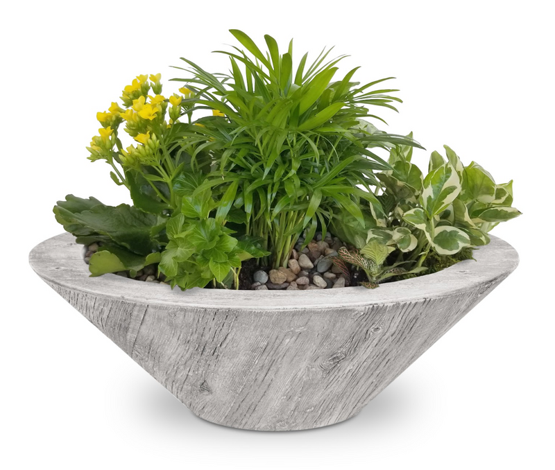 The Outdoor Plus Cazo Wood Grain Planter Bowl
