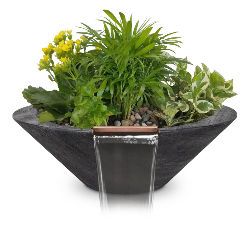 The Outdoor Plus Cazo Wood Grain Planter & Water Bowl
