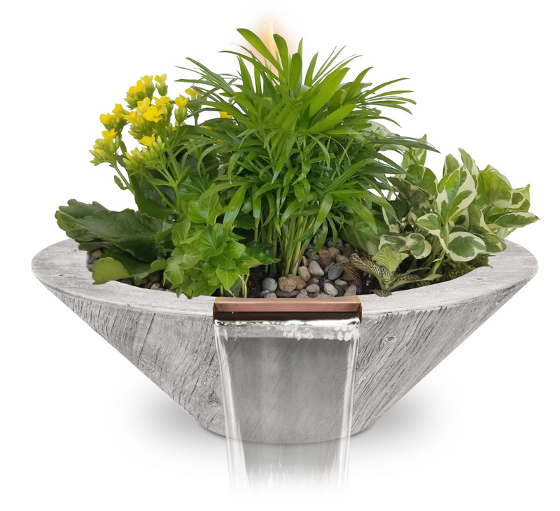 The Outdoor Plus Cazo Wood Grain Planter & Water Bowl