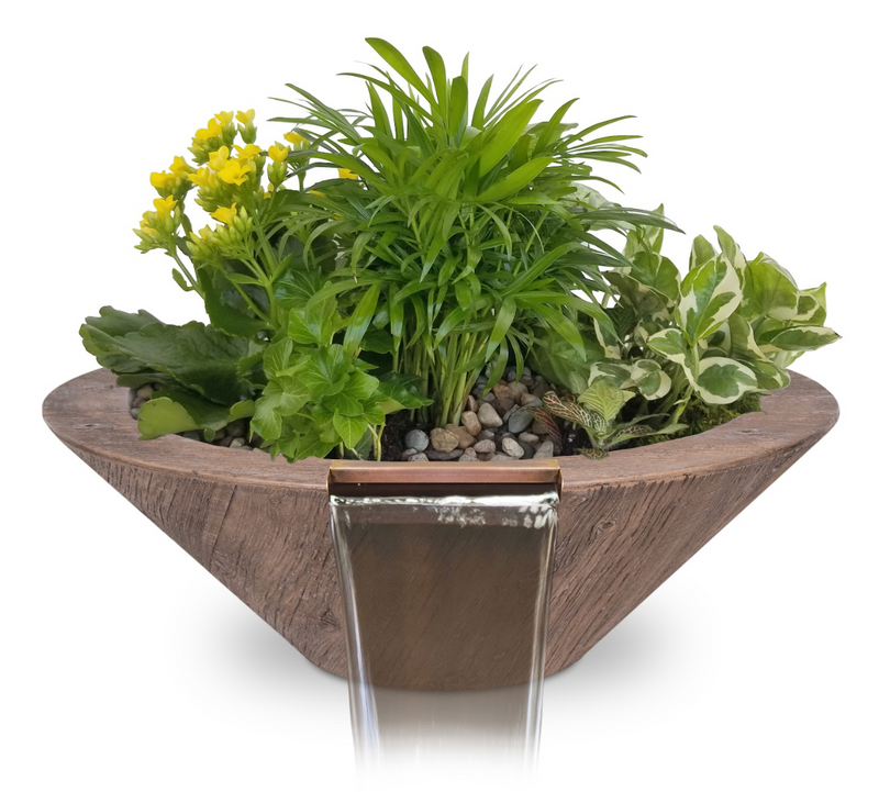 The Outdoor Plus Cazo Wood Grain Planter & Water Bowl