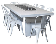 The Alameda Cooking Table with The Anza (Dual) Burner - Powder Coated Table - Includes (6) Dining Chairs